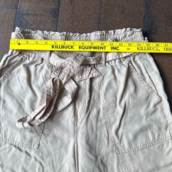 Abercrombie and Fitch ruffle tie waist jogger pants size medium brown pull on y2 - Picture 3 of 7